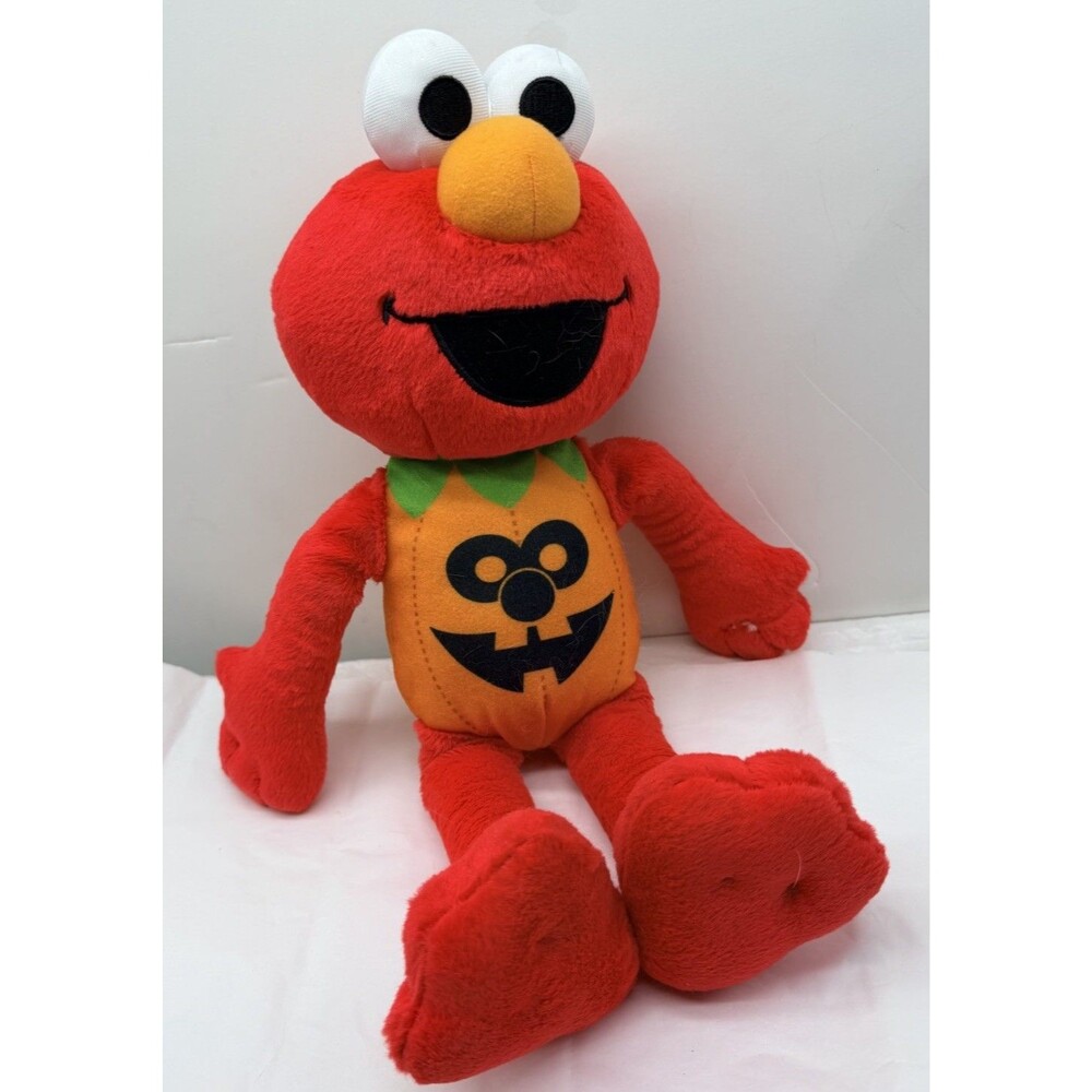 Sesame Street Elmo Plush 16" Just Play Halloween Pumpkin Costume Stuffed Toy